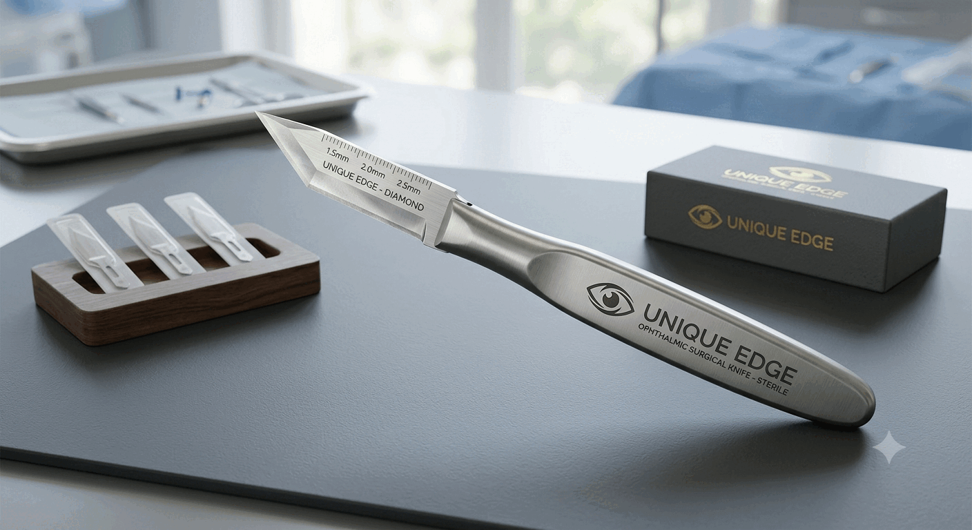  تیغ جراحی میکروسرجری چشمی آمریکایی unique edge2.75 استریل و یکبار مصرف